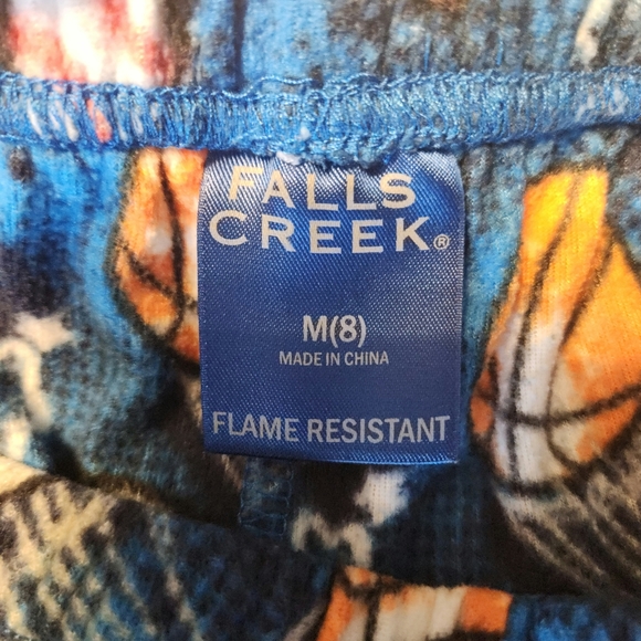 Falls Creek Boy's 2-Piece Pajama Set Fleece Flame Resistant Sports Size Med - 8 - Picture 6 of 6